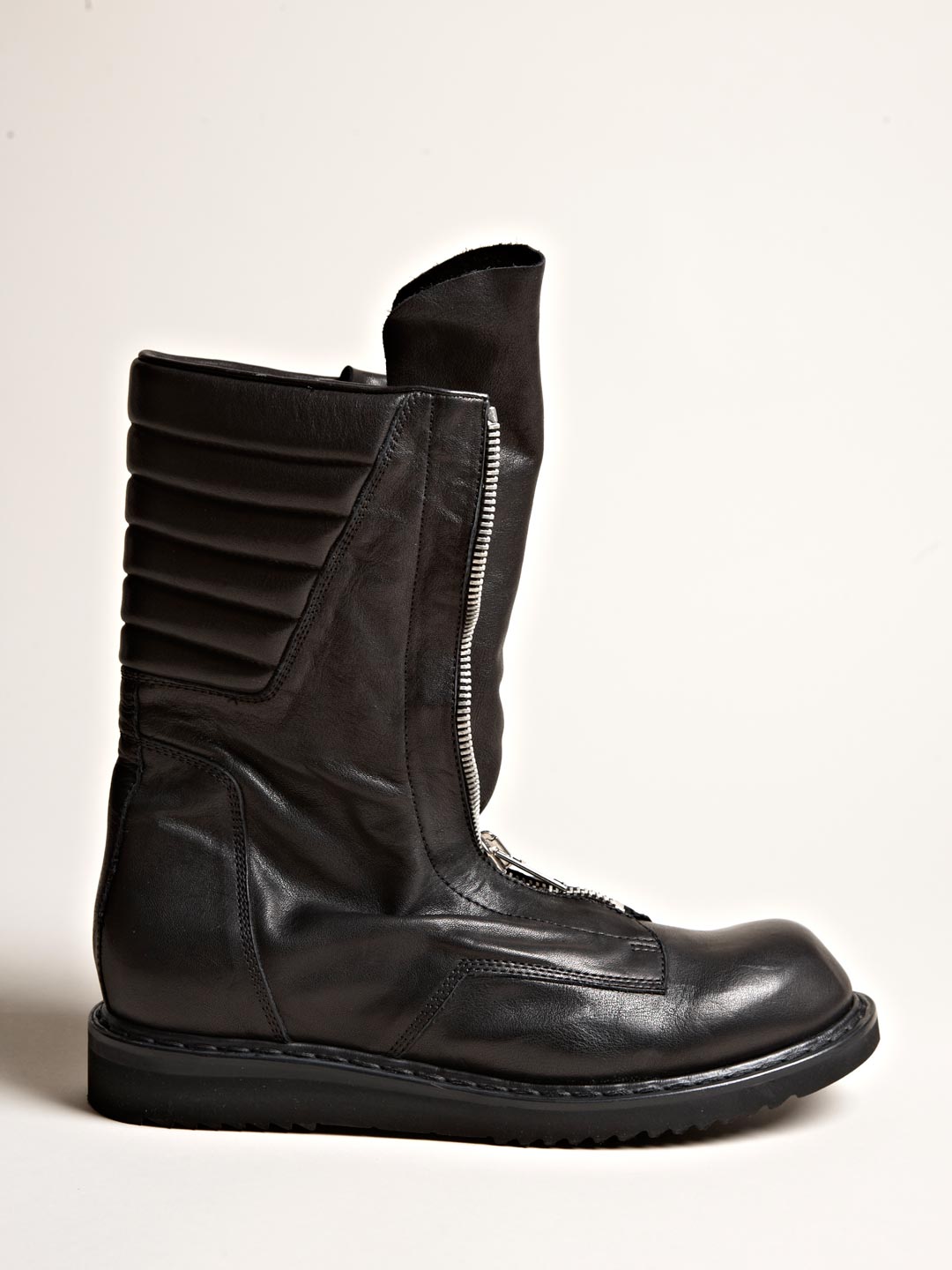Rick Owens Mens Zipped Military Boots in Black for Men | Lyst
