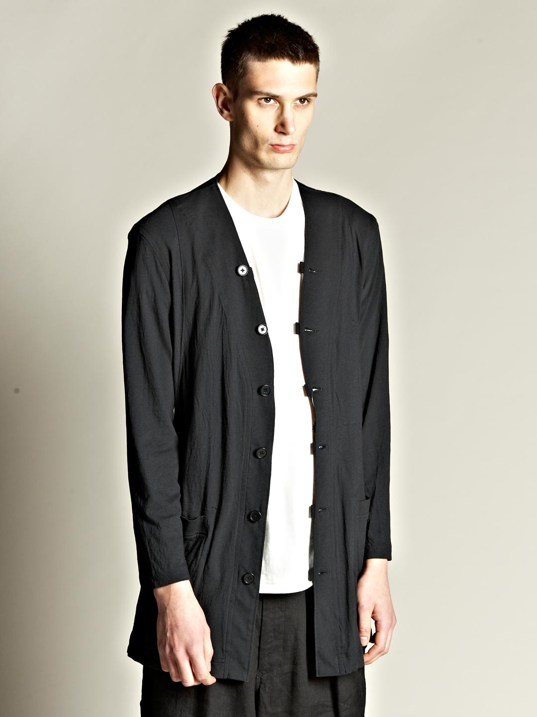 Mens collarless blazer Featuring a shirt-collar accent, this men's Excelled leather jacket makes sophisticated cool a reality with its unique styling. Sponsored Links Outside companies pay to advertise via these links when specific phrases and words are searched.