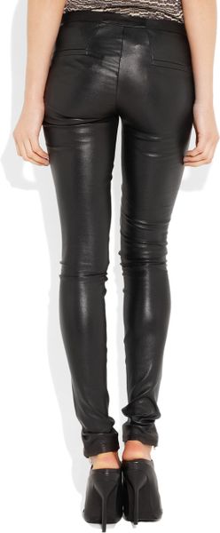 Helmut Lang Stretch-leather Skinny Pants in Black | Lyst