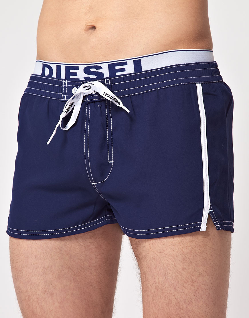 Diesel Double Waistband Swim Shorts in Blue for Men (navy) | Lyst