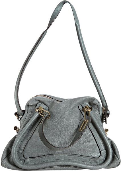 Chloé Denim Leather Paraty Medium Top Handle Bag in Blue (denim) | Lyst