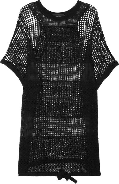 Isabel Marant Sergio Open-Knit Cotton Dress in Black | Lyst