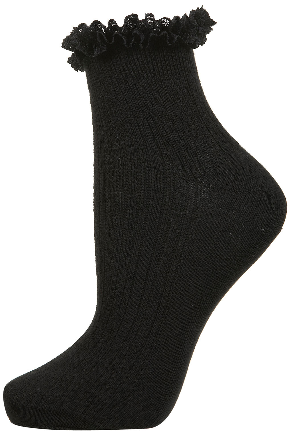 knee high black lace socks