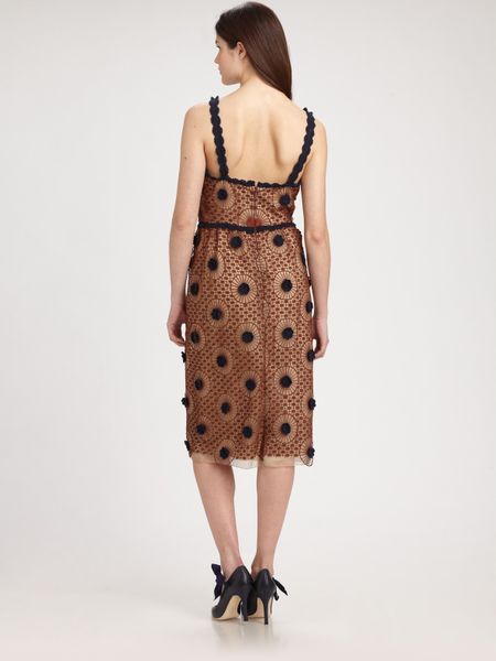 Tory Burch Sally Cotton Dress in Brown | Lyst