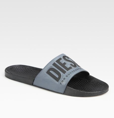 Diesel Freestyle Slide Sandals in Black for Men (black/castlerock) | Lyst