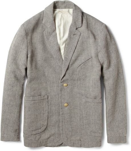 Folk Taped Unstructured Cotton and Linen-blend Jacket in Gray for Men ...
