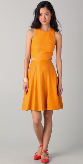 Lyst - Lyn Devon Highline Leather Dress in Orange