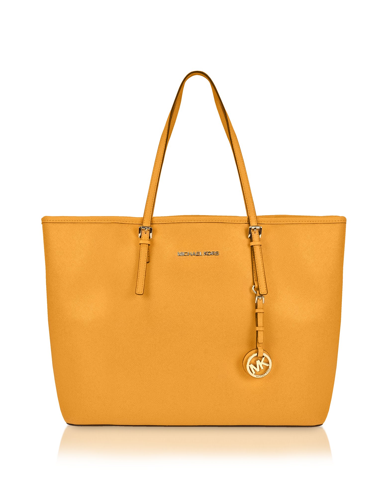 Lyst - Michael Kors Jet Set Travel Saffiano Leather Tote in Yellow