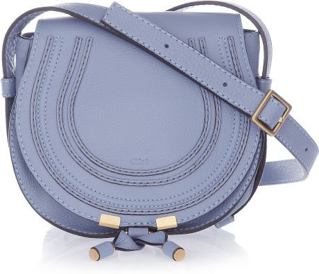 Chloé Marcie Mini Leather Shoulder Bag in Blue (sky) | Lyst