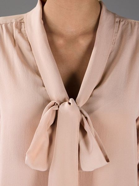 Semi-couture Pussy Bow Blouse in Pink