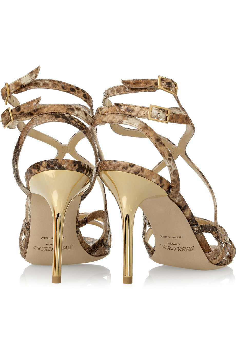 Lyst - Jimmy Choo Define Snakeeffect Leather Sandals in Brown