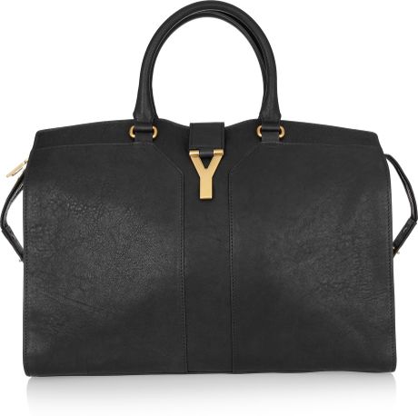 Saint Laurent Cabas Chyc Large Leather Tote in Black | Lyst