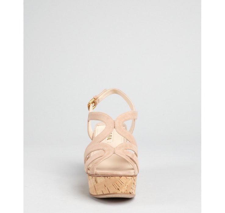 strappy nude wedge sandals