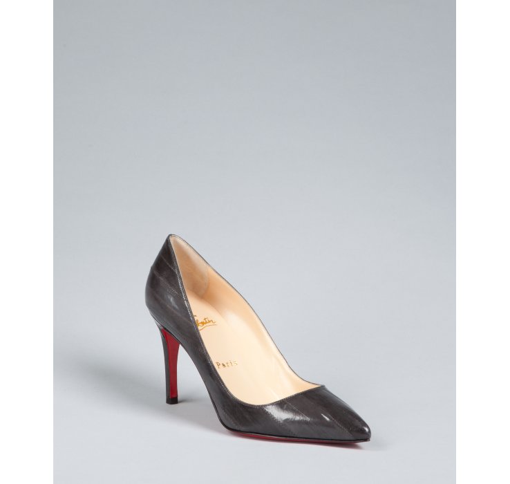 Christian louboutin Anthracite Patent Leather Pigalle Stitch Pumps ...  