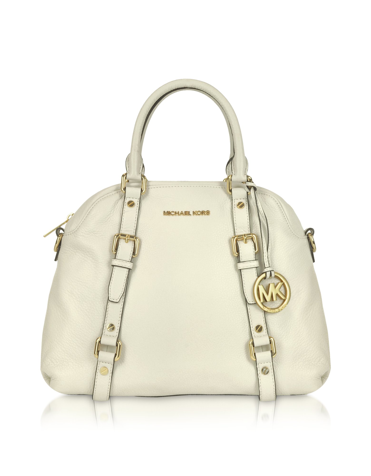 Lyst Michael Kors Bedford Genuine Leather Bowling Satchel Bag In Be Inspired