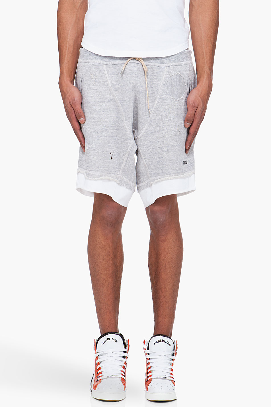 Download Lyst - Dsquared² Cotton Melange Fleece Shorts in Gray for Men