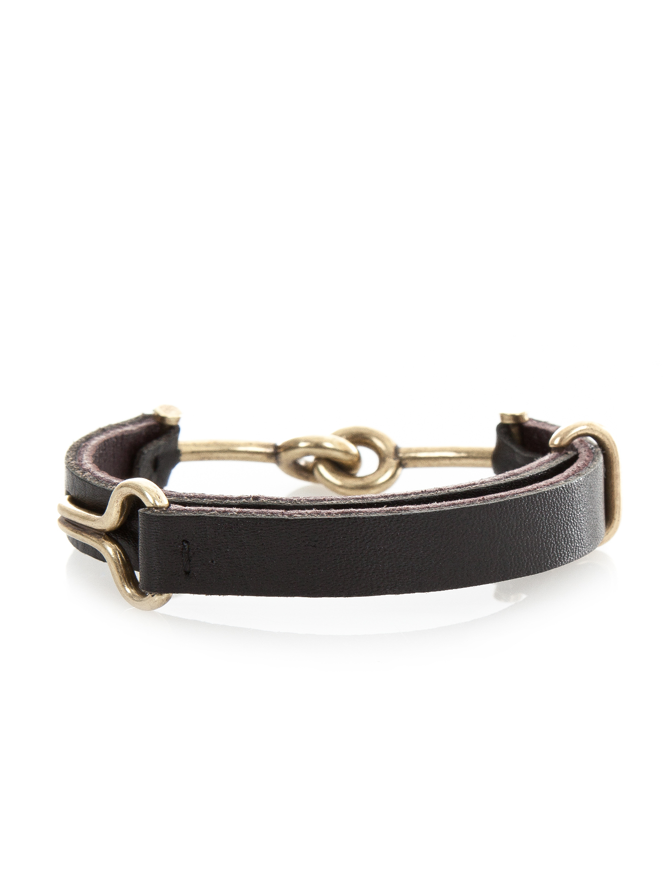 Giles & Brother Archer Leather Cuff Black in Black | Lyst
