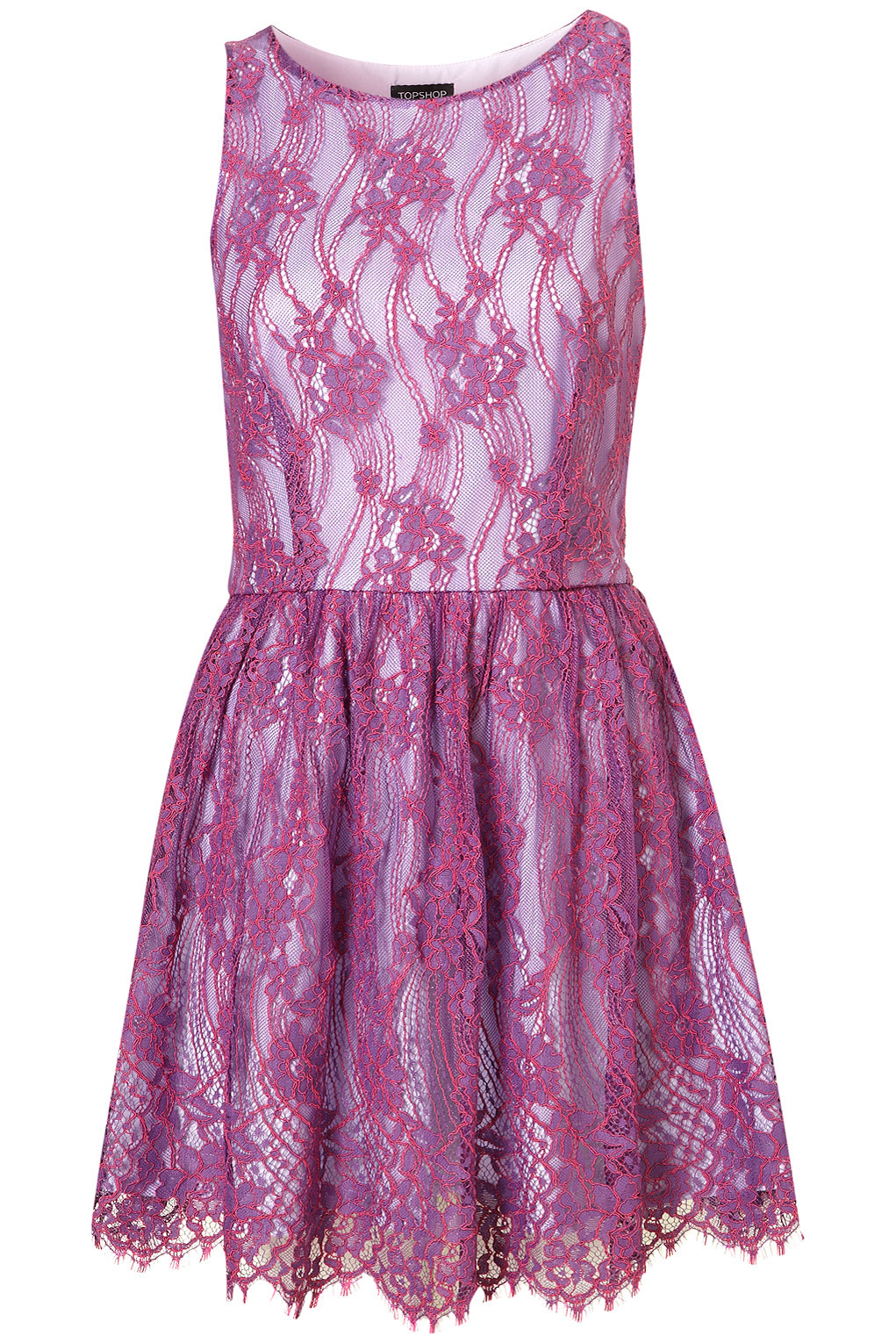 Lyst - TOPSHOP Lace Skater Dress in Purple