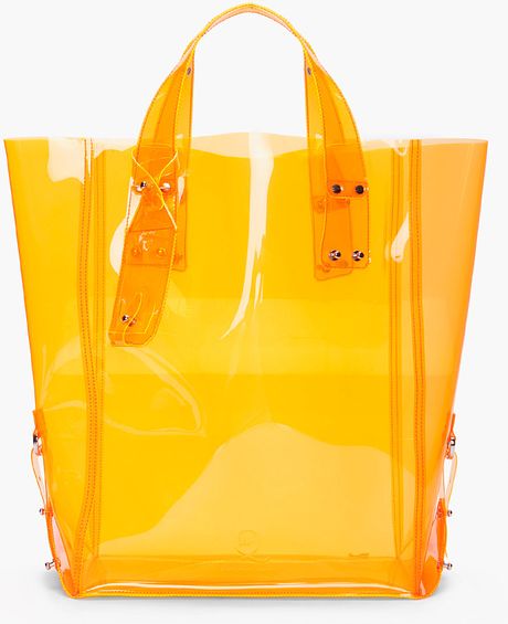 Mcq By Alexander Mcqueen Orange Kingsland Vinyl Shopping Tote in Yellow ...