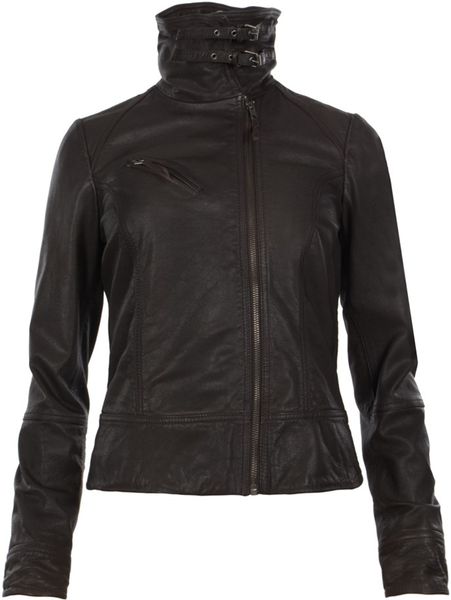 Allsaints Belvedere Leather Jacket in Brown (bitter) | Lyst