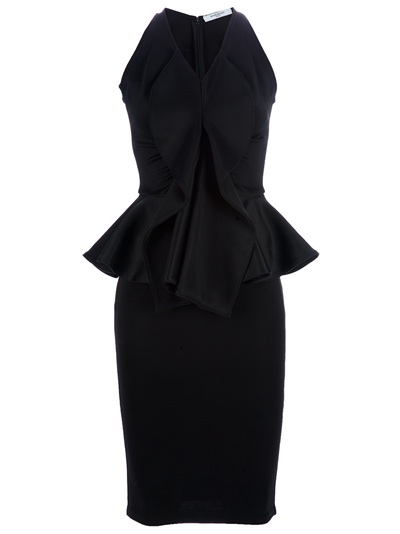 Givenchy Peplum Dress in Black | Lyst