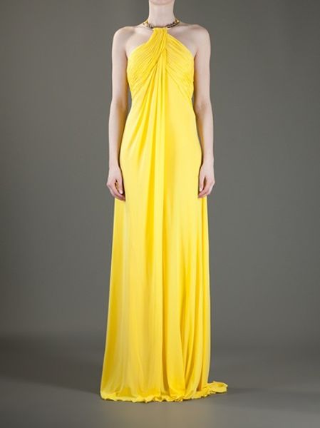 Roberto Cavalli Maxi Dress in Yellow | Lyst