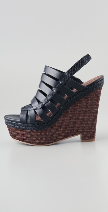 elizabeth Silva in Elizabeth Platform james james Lyst slingback  Sandals Black  leather and  and wedge platform Wedge sandals