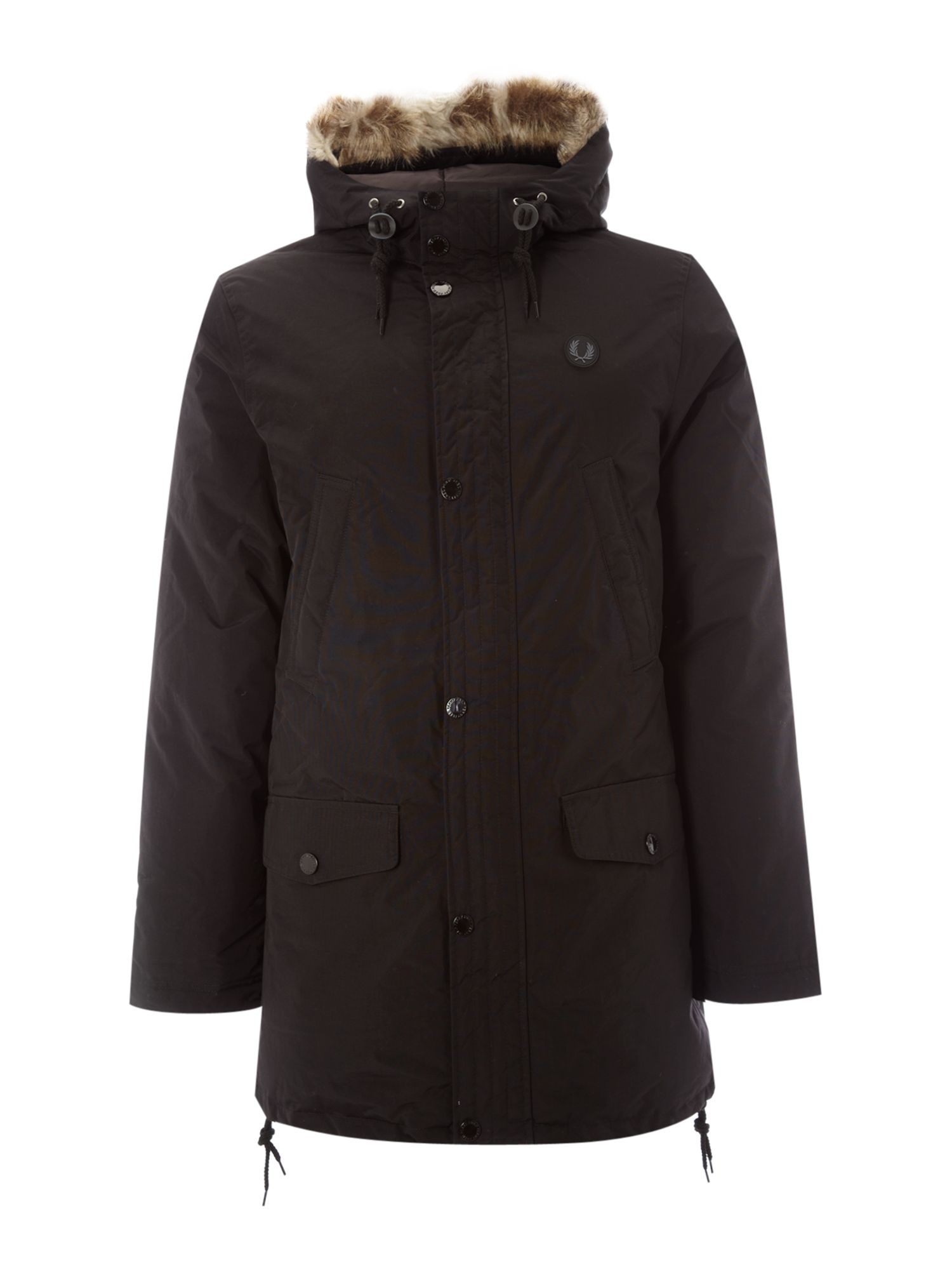 Fred perry Down Parka in Black for Men | Lyst