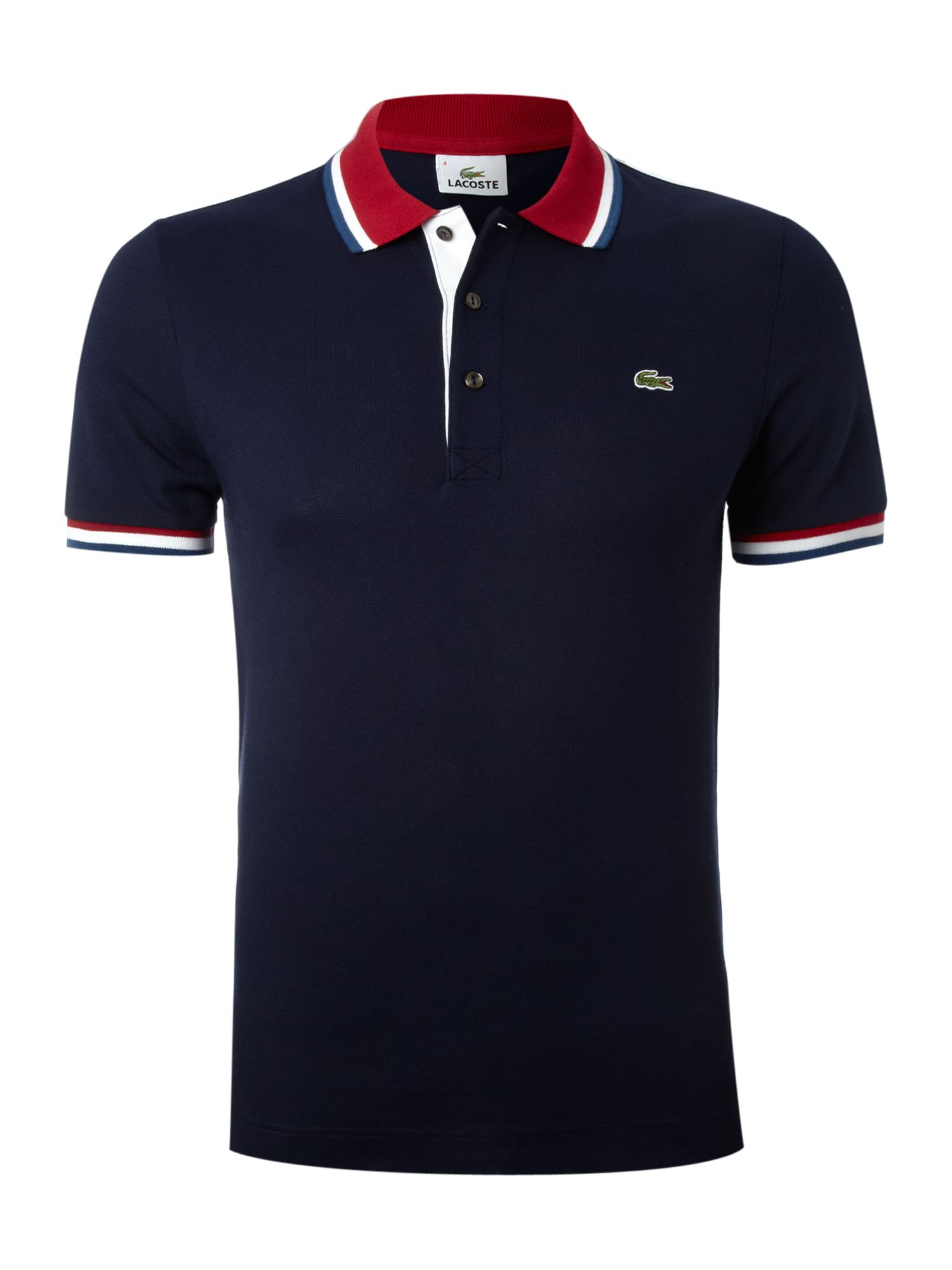 Lacoste Contrast Collar Polo Shirt in Blue for Men | Lyst