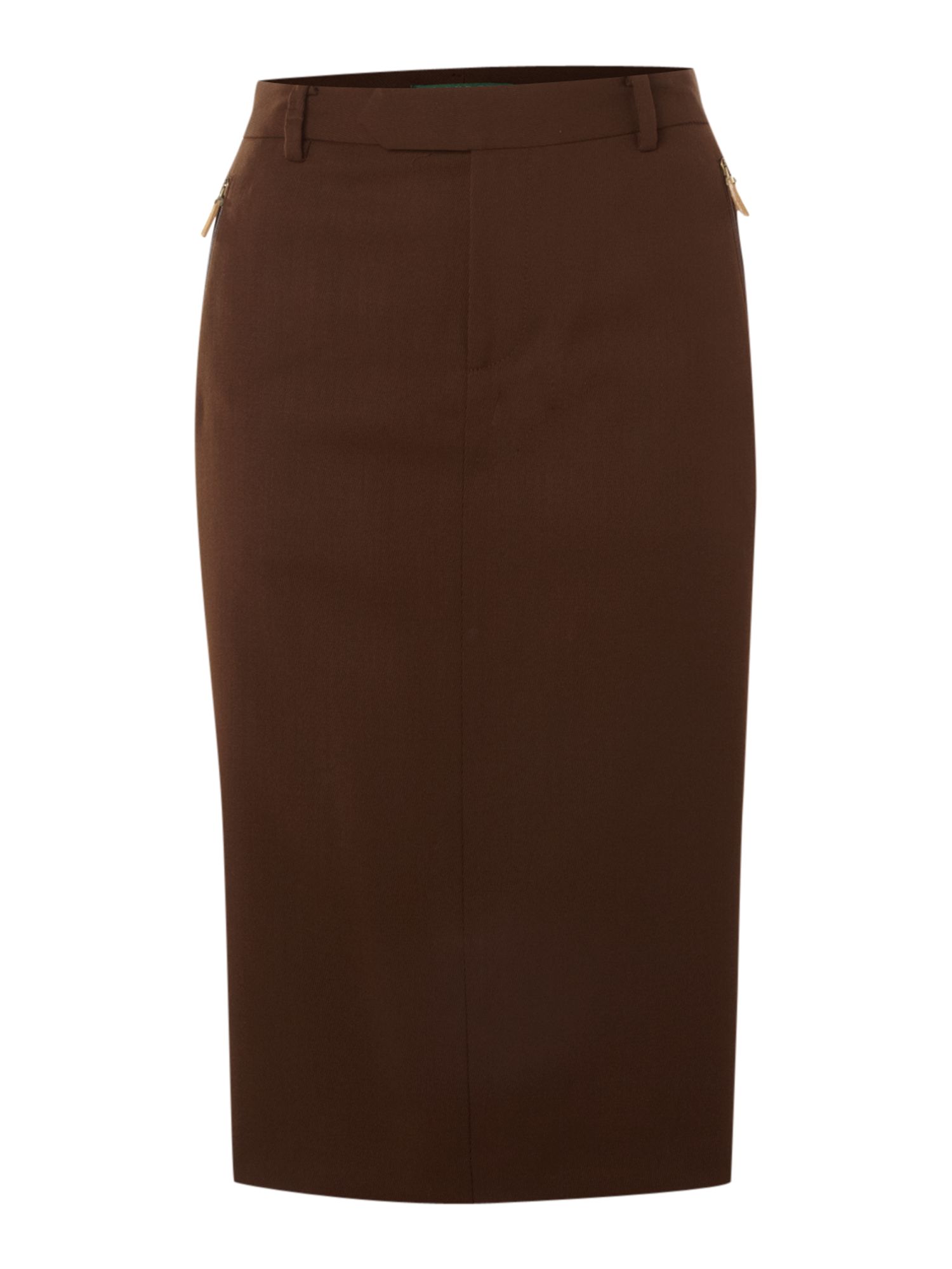 Lauren by ralph lauren High Waisted Wool Pencil Skirt in Brown Lyst