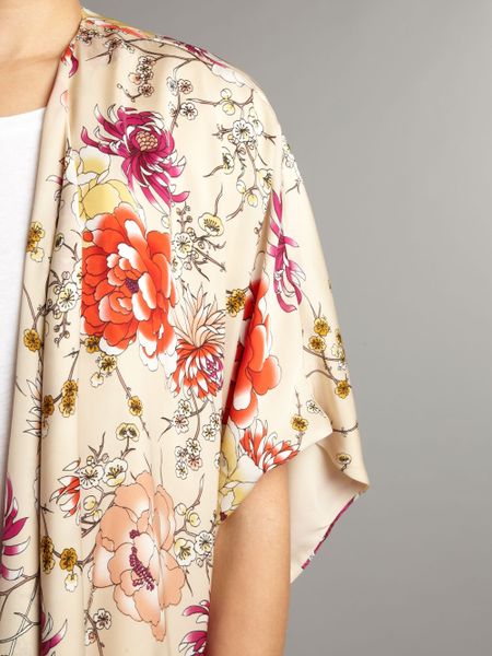 Linea Kimono Print Jacket in Multicolor (cream) | Lyst