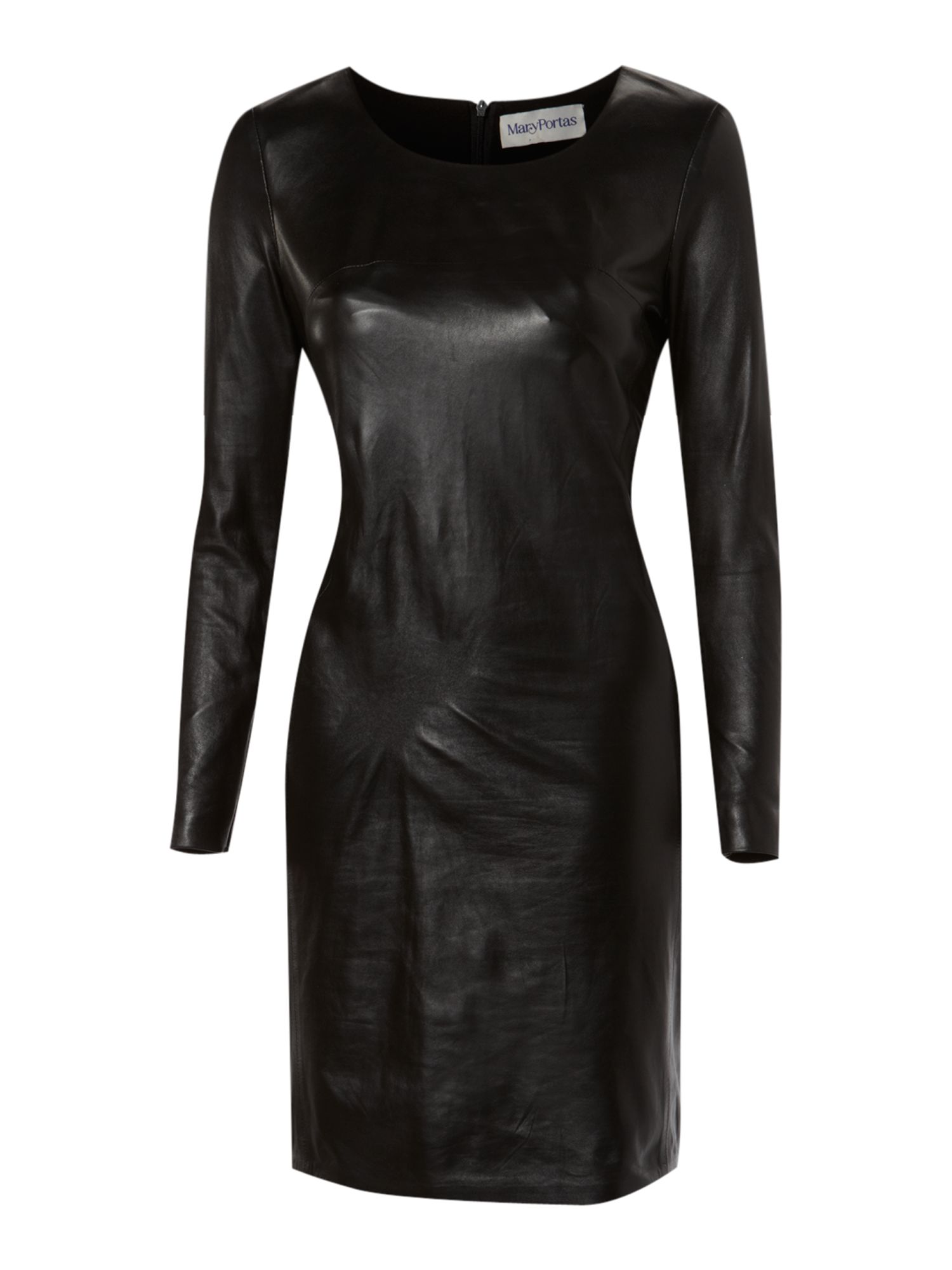 Mary Portas Short Leather Dress in Black | Lyst