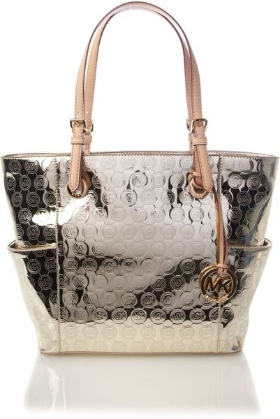 Michael Michael Kors Jet Set Tote in Gold (metallic) | Lyst