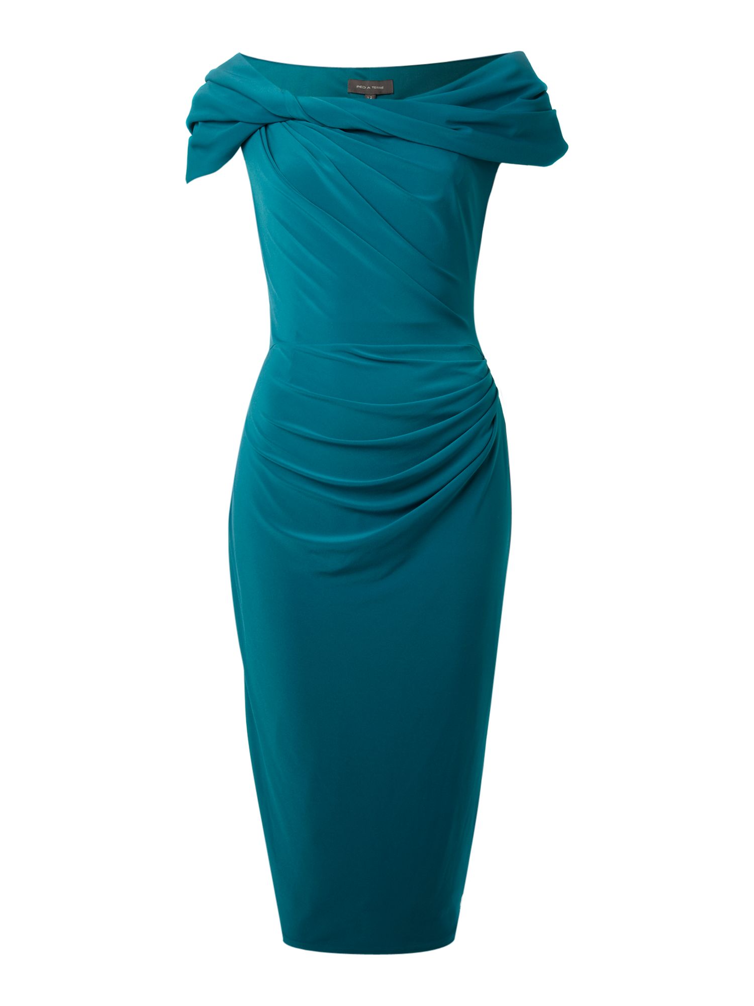 Pied A Terre Slinky Knot Jersey Dress in Blue (teal) | Lyst