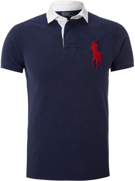 Polo Ralph Lauren Custom Fitted Rugby Big Pony Polo Shirt in Blue for ...