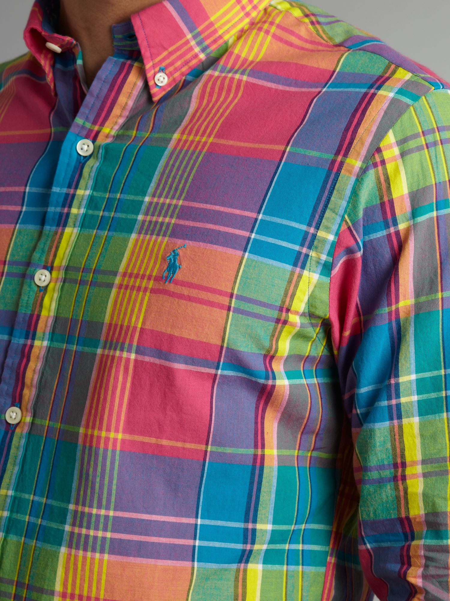 Polo Ralph Lauren Pink Slim Fit Bright Plaid Shirt Product 4 3212623 133996449 