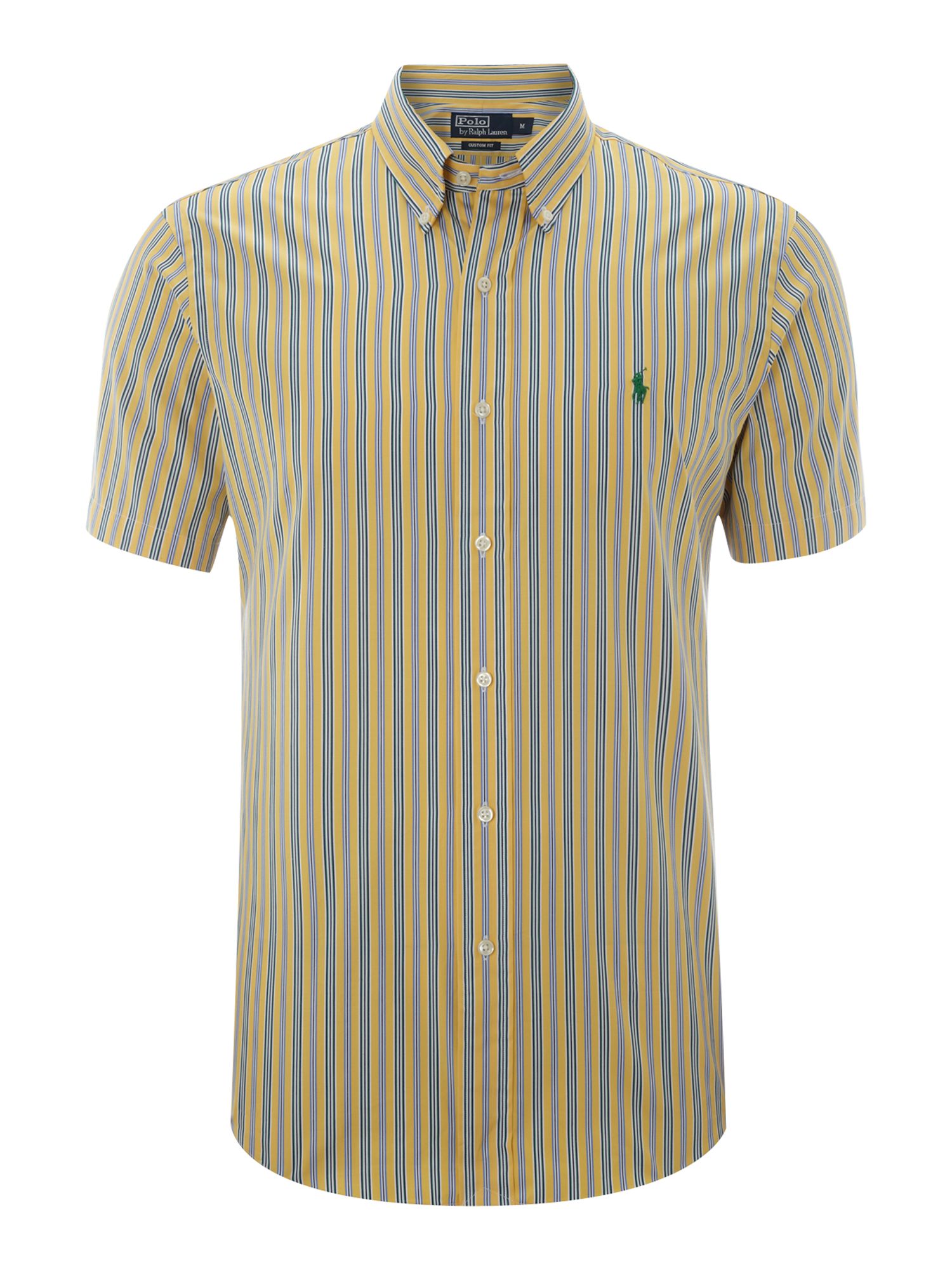 Polo Ralph Lauren Short Sleeved Custom Fitted Double Striped Shirt in ...