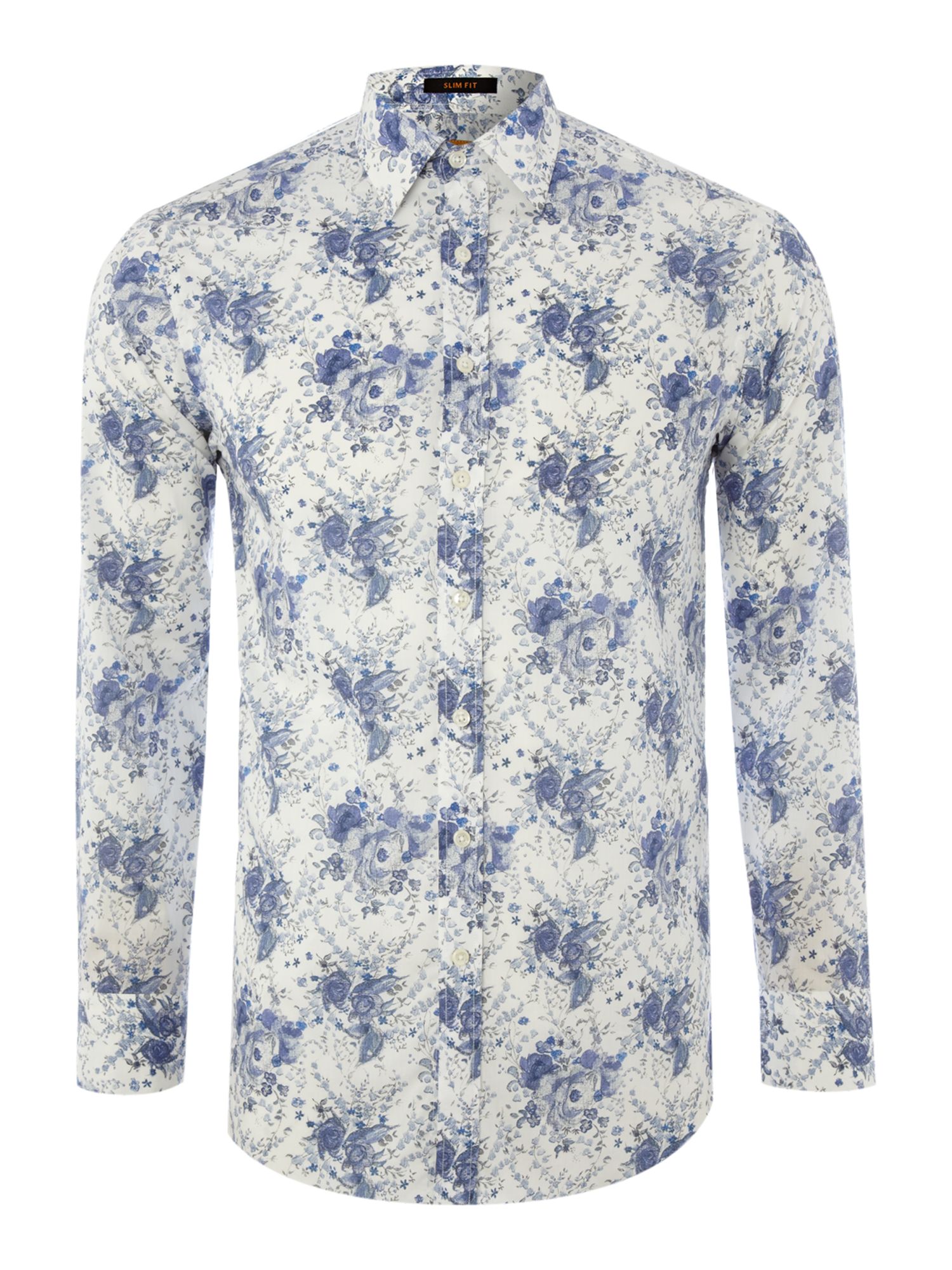 Simon Carter Long Sleeved Sketch Print Shirt in Blue for Men | Lyst