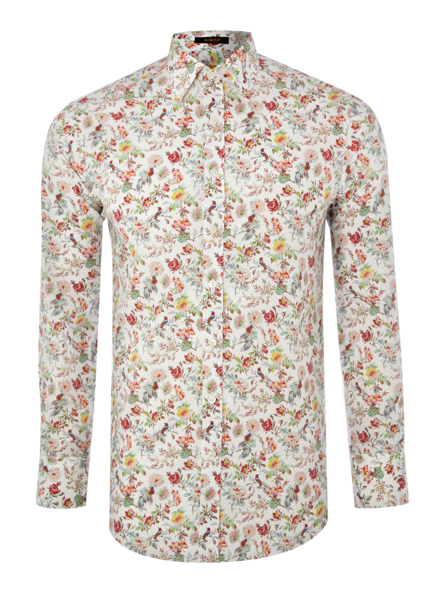 Simon Carter Long Sleeved Floral Bird Print Shirt in Beige for Men ...