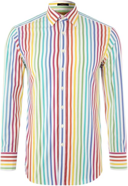 Simon Carter Long Sleeved Color Stripe Shirt in Multicolor for Men ...