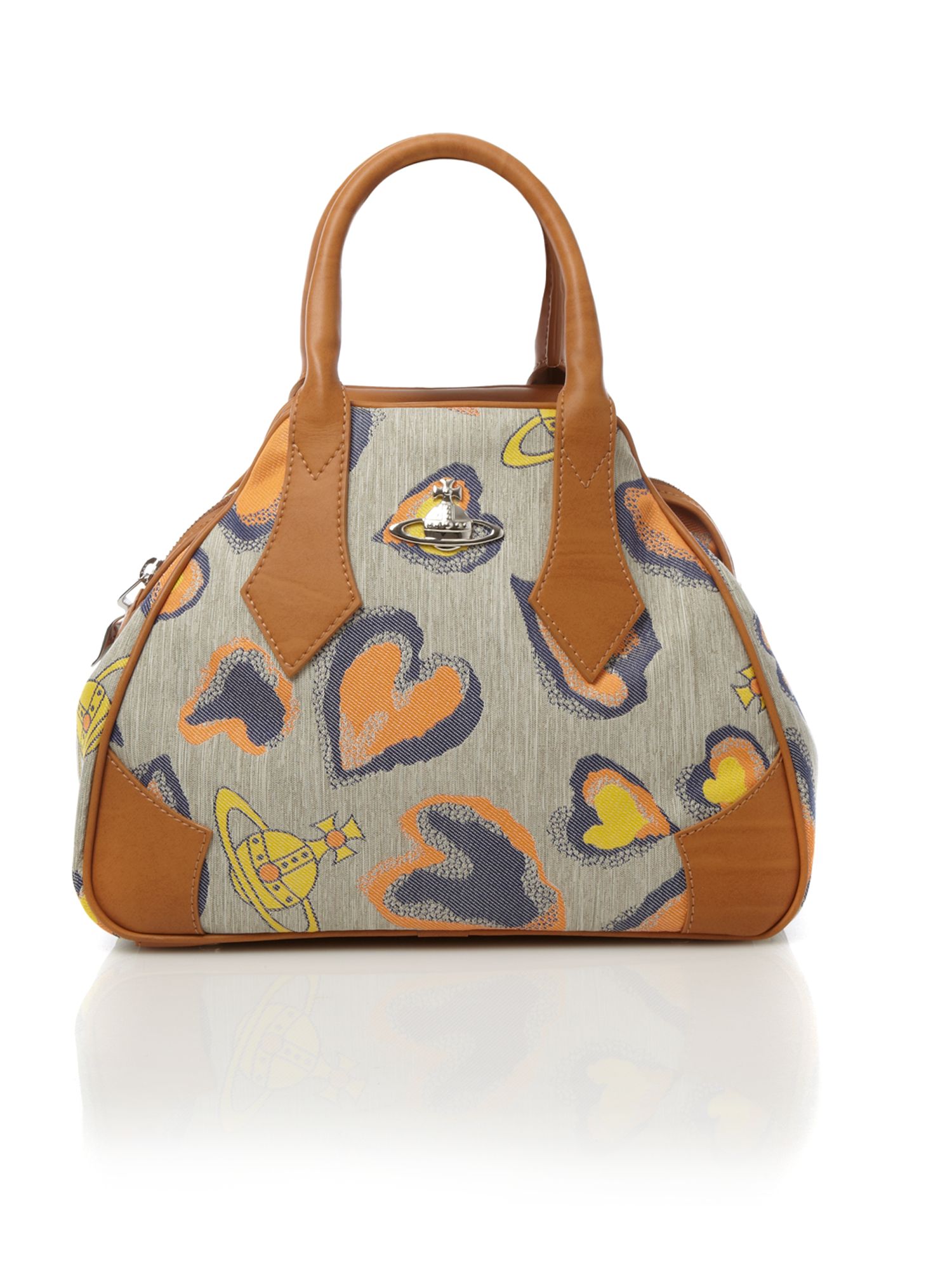 Vivienne Westwood Heart Print Small Dome Bag in Gray (orange) | Lyst