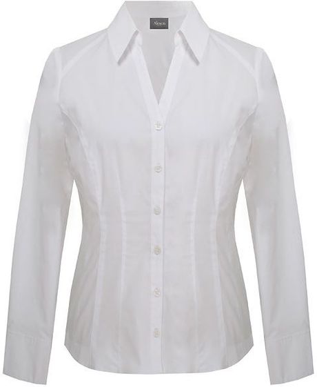 Alexon White Tailored Sharp Blouse in White | Lyst