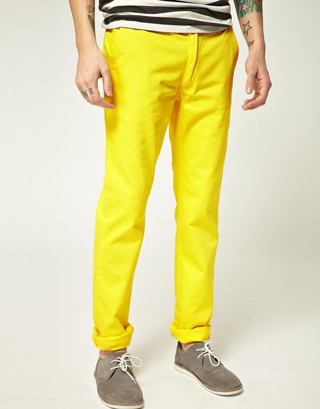 Cheap Monday Cheap Monday Slim Chino in Yellow for Men | Lyst