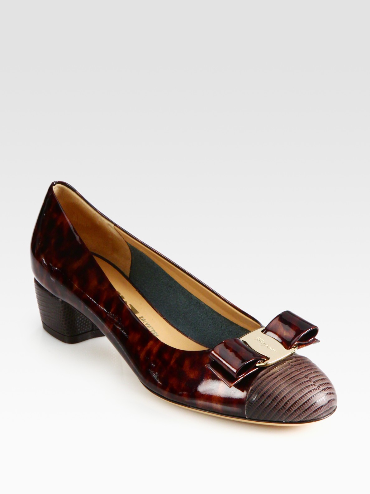 brown patent leather heels