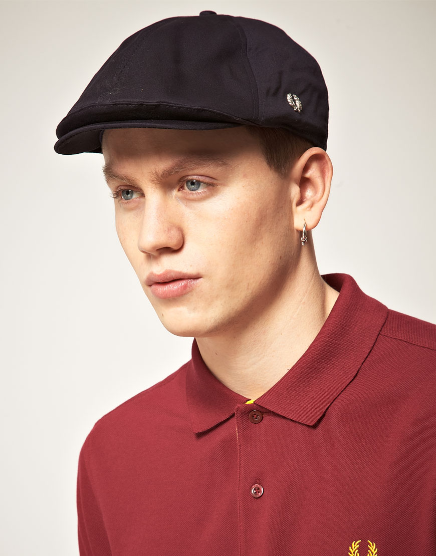 Lyst - Fred Perry Panelled Flat Cap In Blue For Men