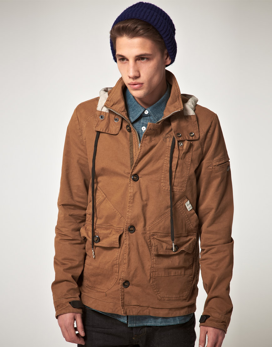 Gstar raw Gstar Ontario Hooded Jacket in Brown for Men  Lyst