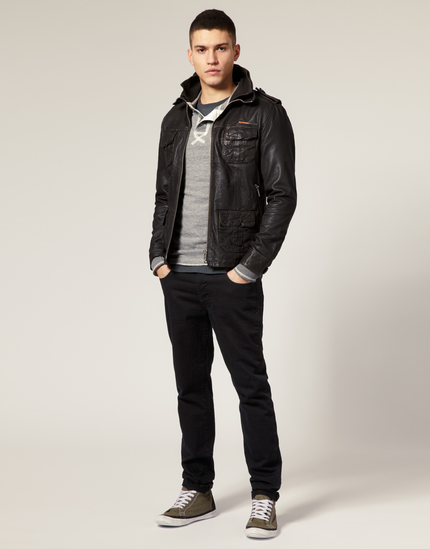 Lyst - Superdry Superdry Brad Leather Jacket in Brown for Men