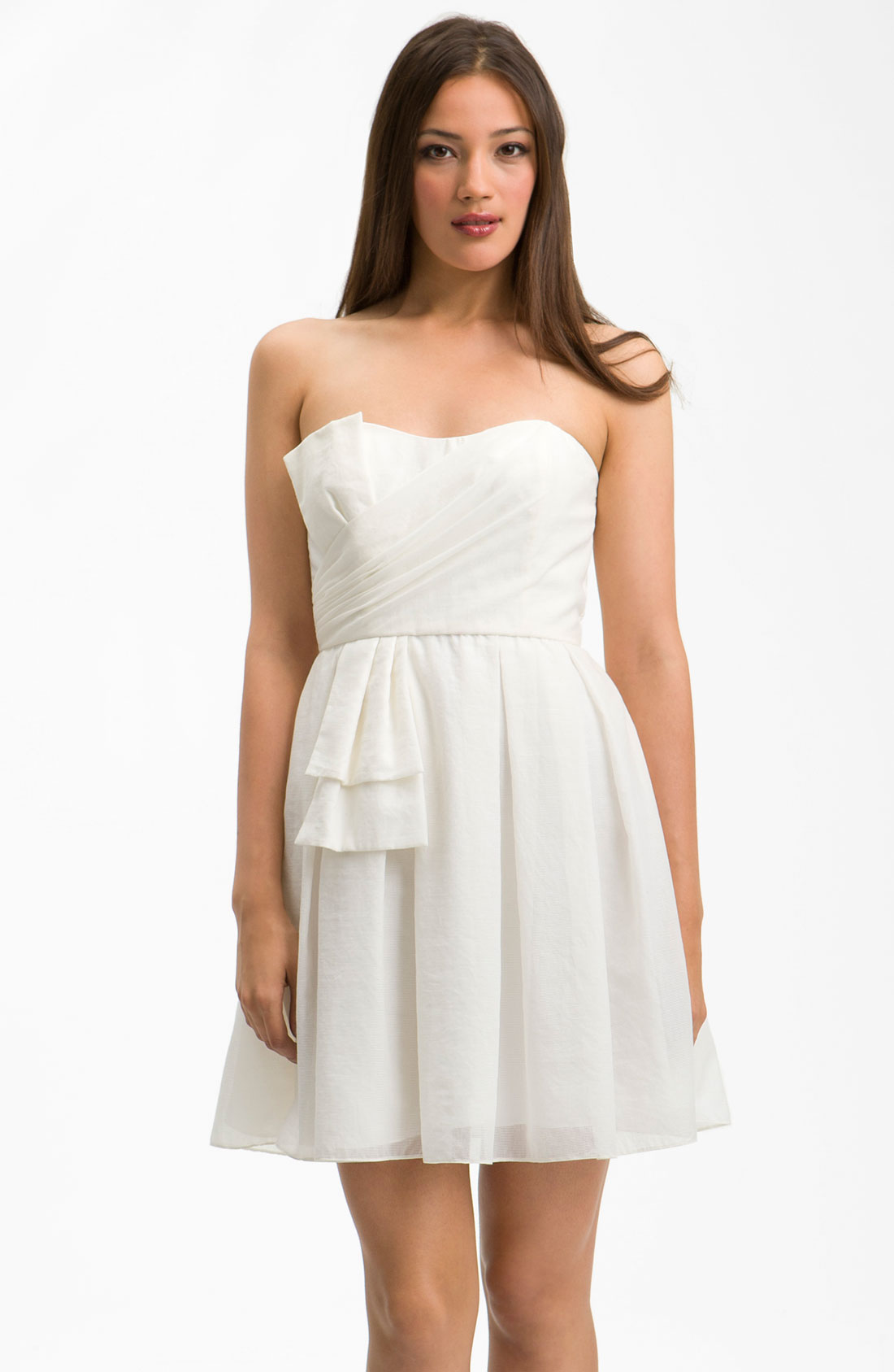 Jill stuart Sweetheart Neckline Bow Detail Dress in White | Lyst