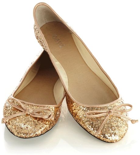 Oasis Chunky Glitter Ballerina in Gray (gold) | Lyst