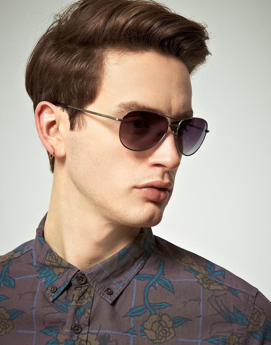 Lyst Ted Baker Ted Baker Carter Aviator Sunglasses in Metallic for Men